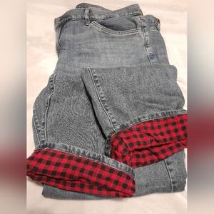 Eddie Bauer Women's flannel lined boyfriend jeans 16